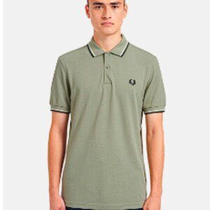 FRED PERRY Men's Twin Tipped Polo Shirt Size Large in Seagrass